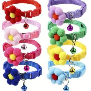 Colorful Flower Cat Collar with Bell a variety of colors to choose from NWT
